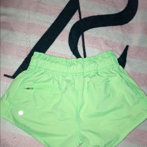 Lululemon green athletic shorts